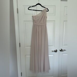 One Shoulder Floor Length Chiffon Dress